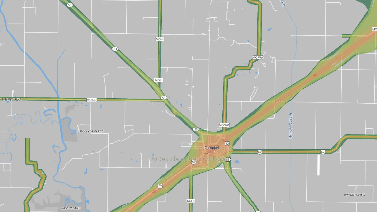 63933, MO Map of Noise Levels in 63933