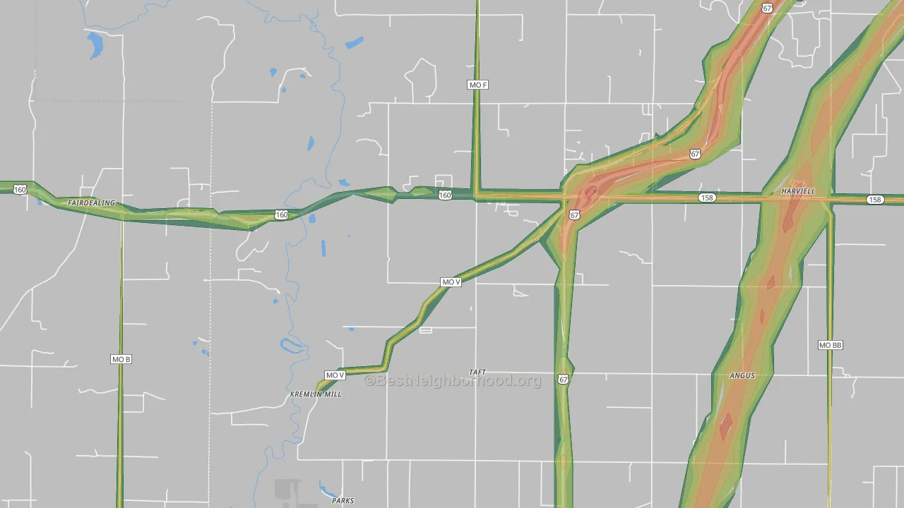 63945, MO Map of Noise Levels in 63945