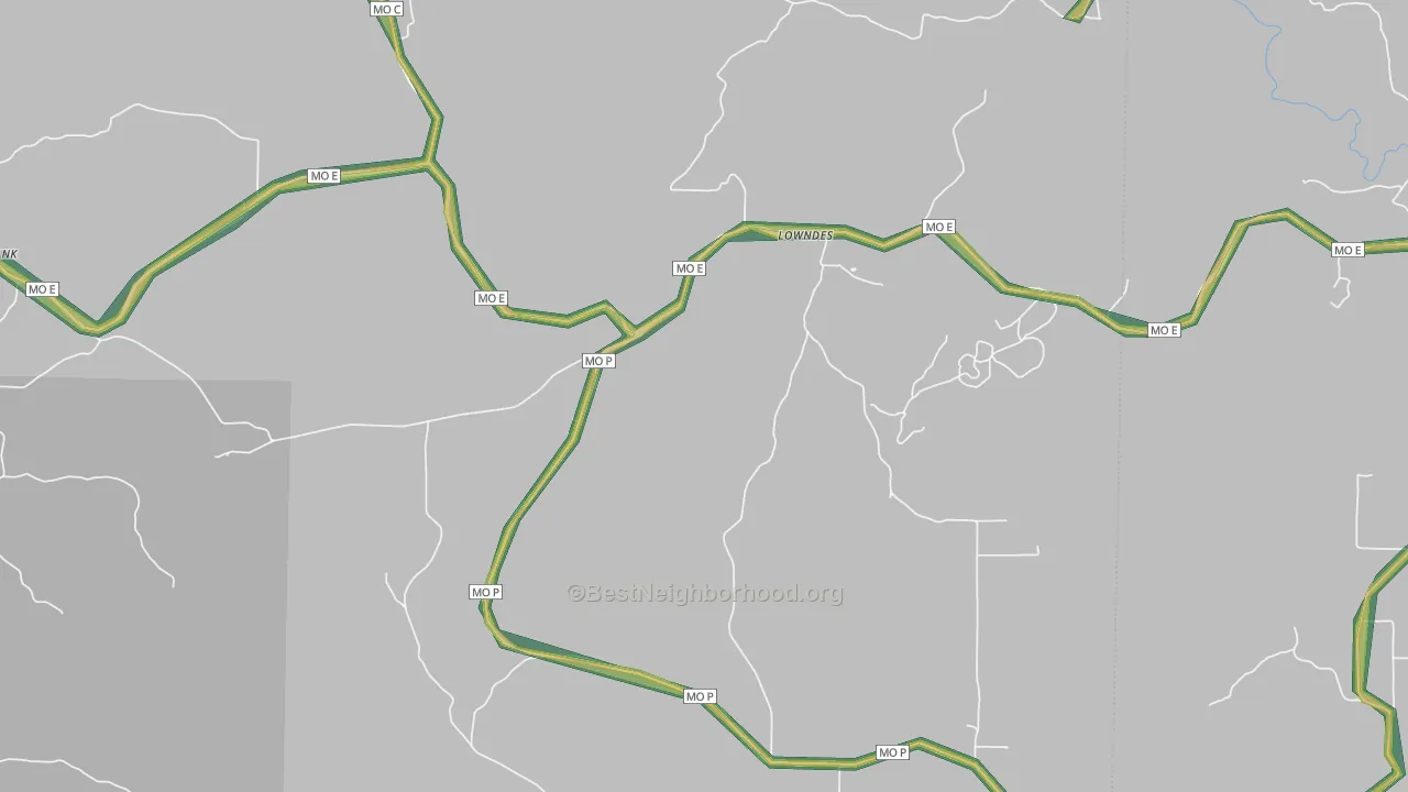 63951, MO Map of Noise Levels in 63951