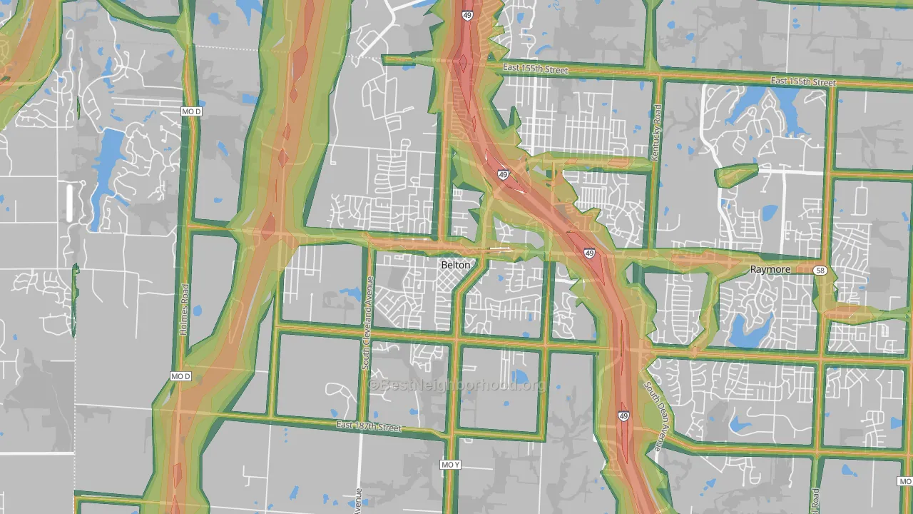 64012, MO Map of Noise Levels in 64012