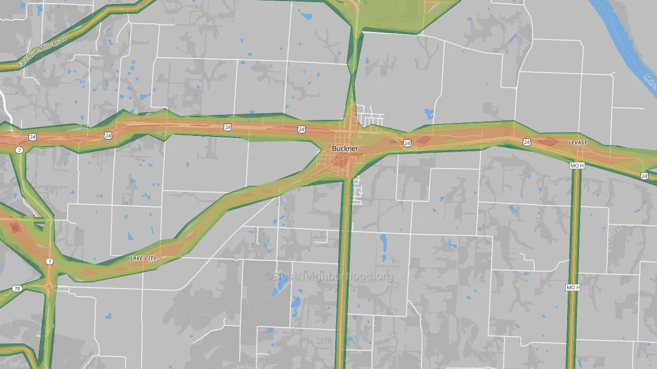 64016, MO Map of Noise Levels in 64016