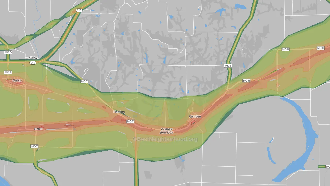 64017, MO Map of Noise Levels in 64017