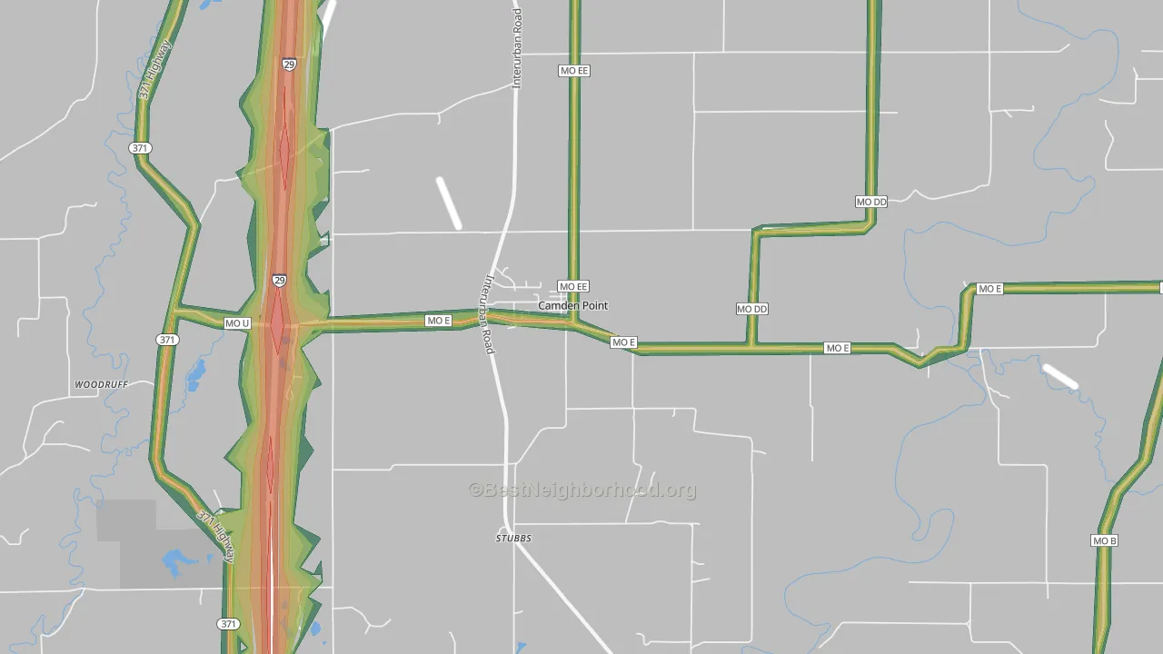 64018, MO Map of Noise Levels in 64018