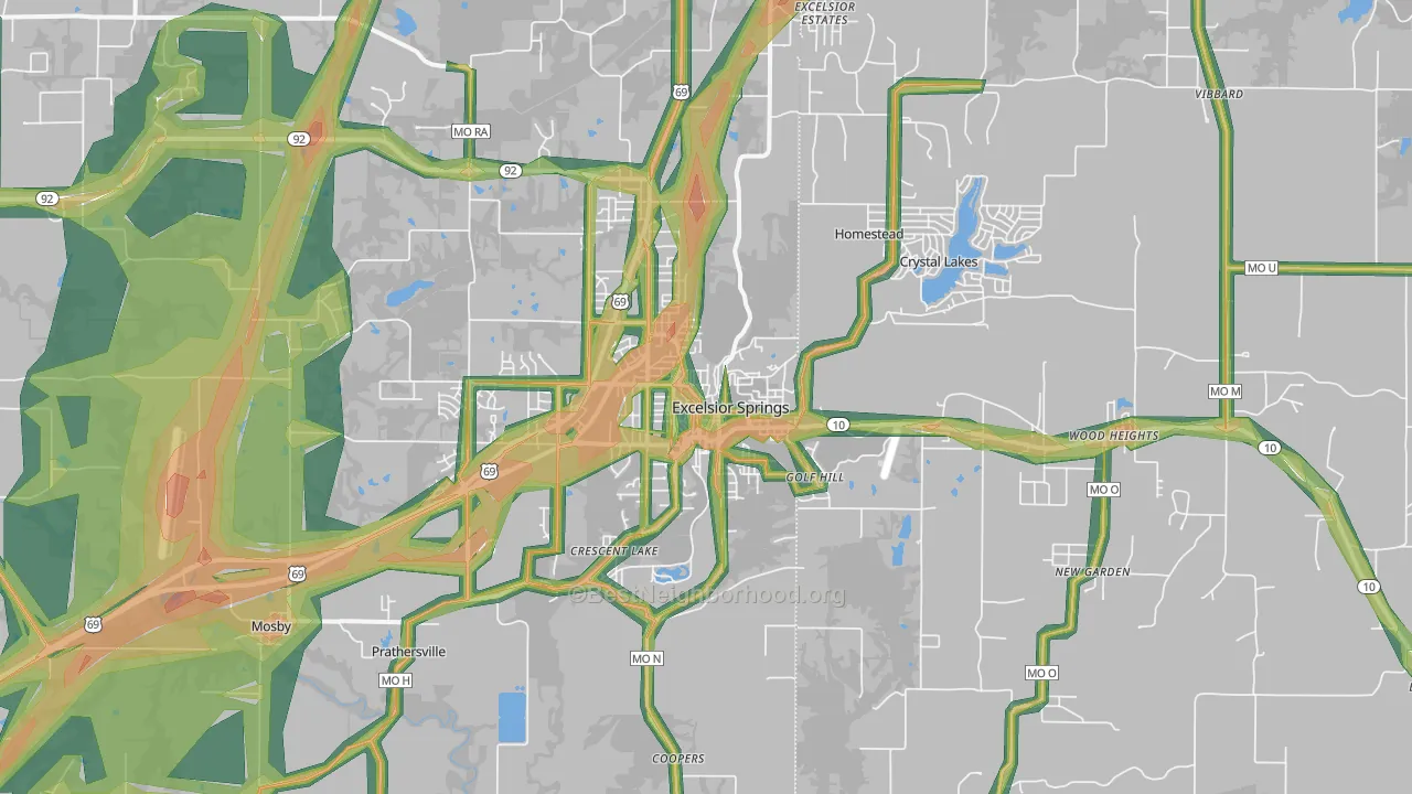 64024, MO Map of Noise Levels in 64024