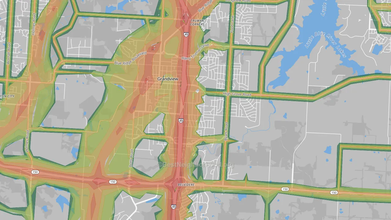 64030, MO Map of Noise Levels in 64030
