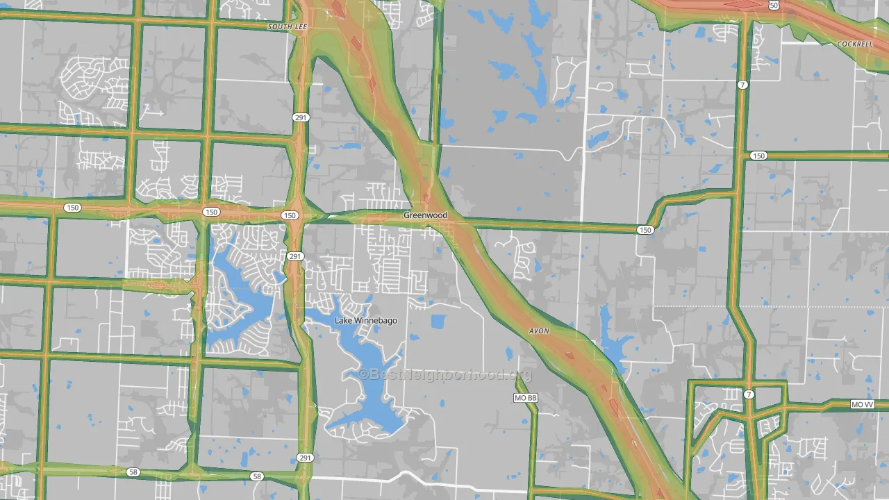 64034, MO Map of Noise Levels in 64034