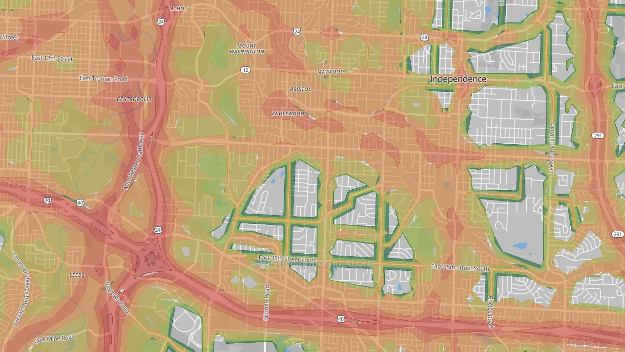64052, MO Map of Noise Levels in 64052