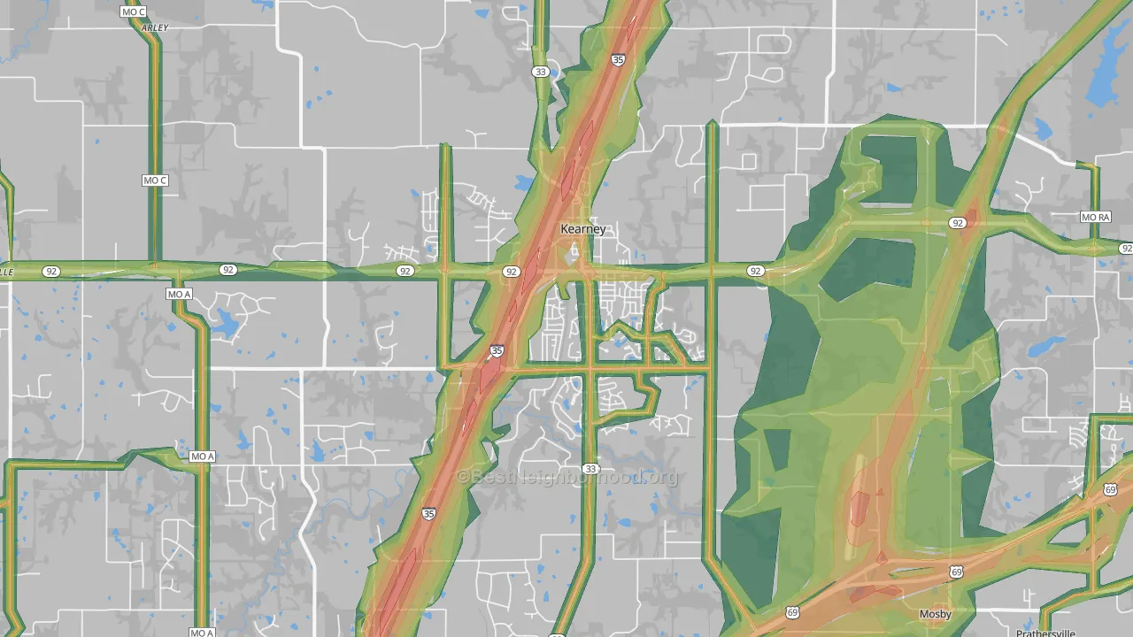 64060, MO Map of Noise Levels in 64060