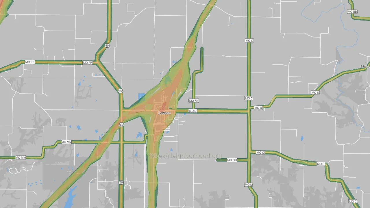 64062, MO Map of Noise Levels in 64062