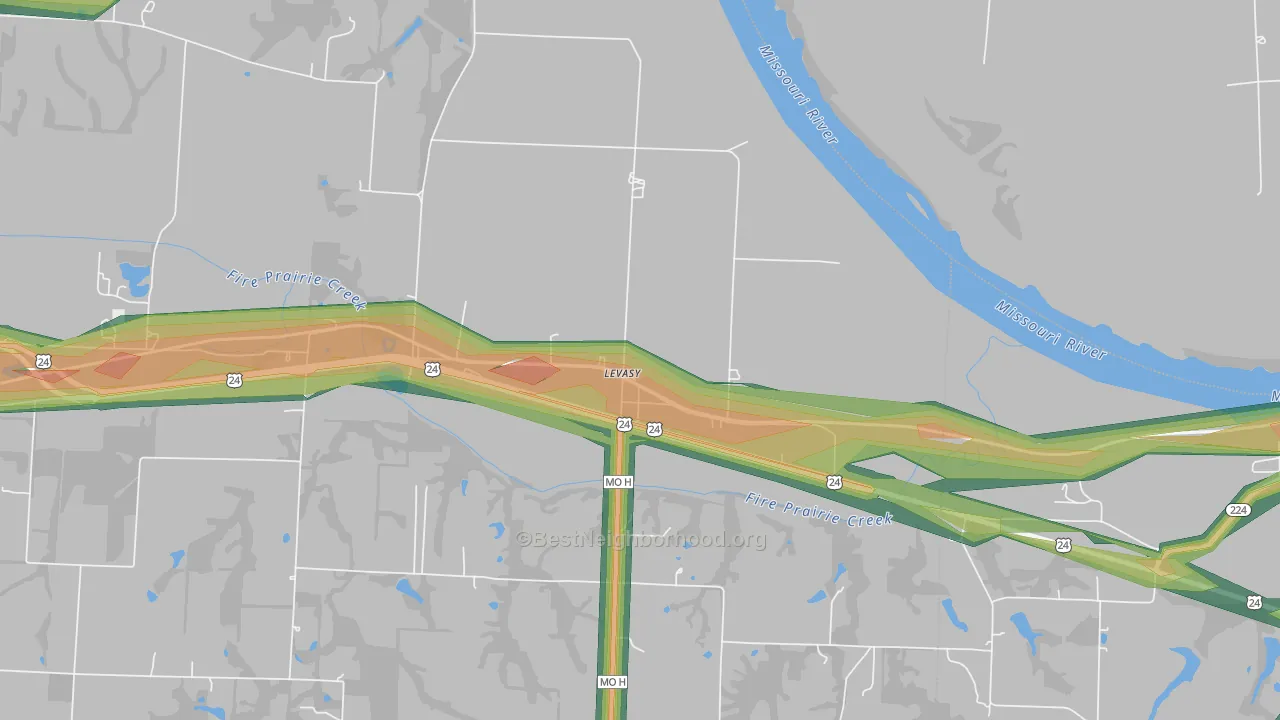 64066, MO Map of Noise Levels in 64066