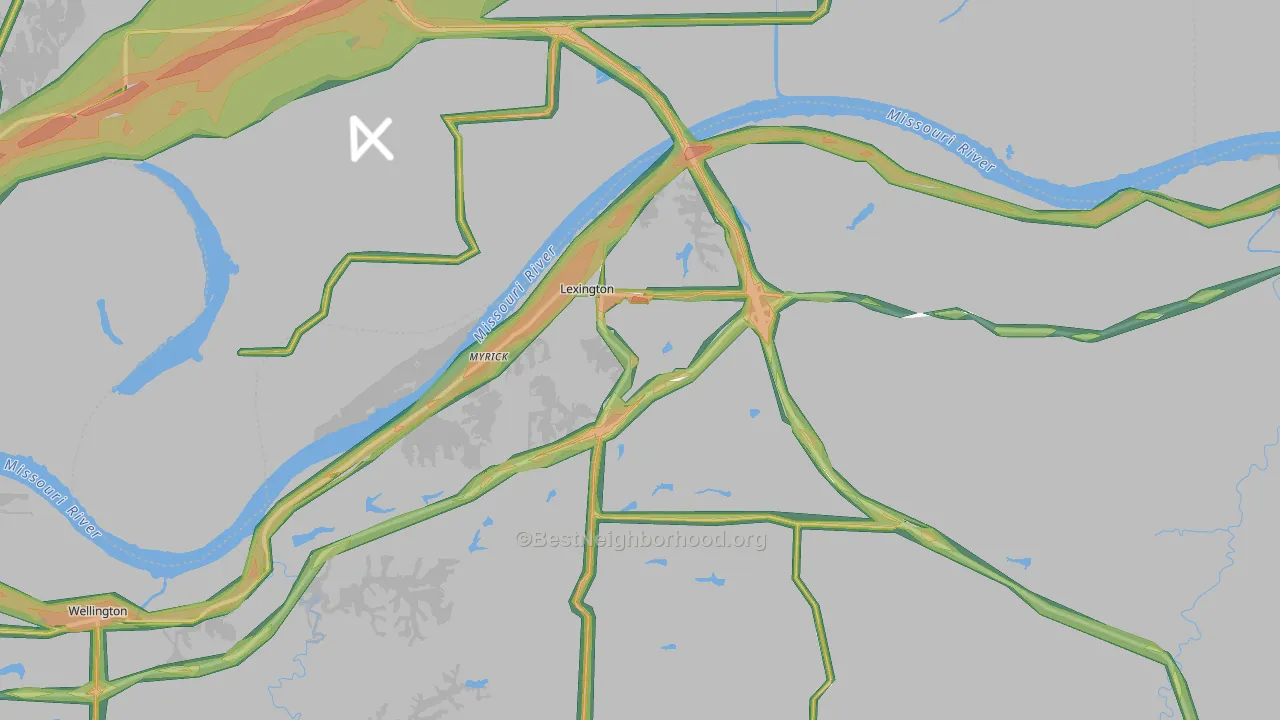 64067, MO Map of Noise Levels in 64067