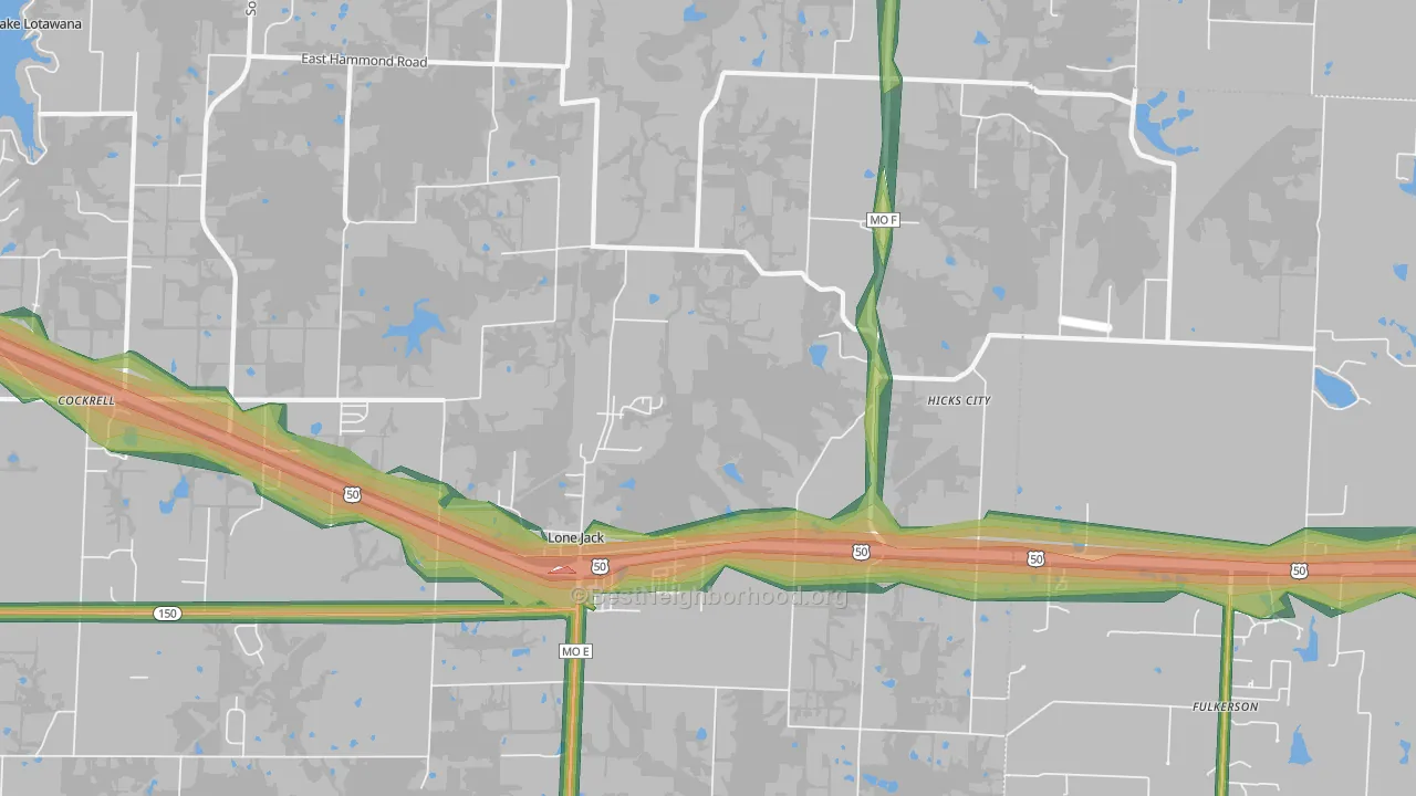 64070, MO Map of Noise Levels in 64070