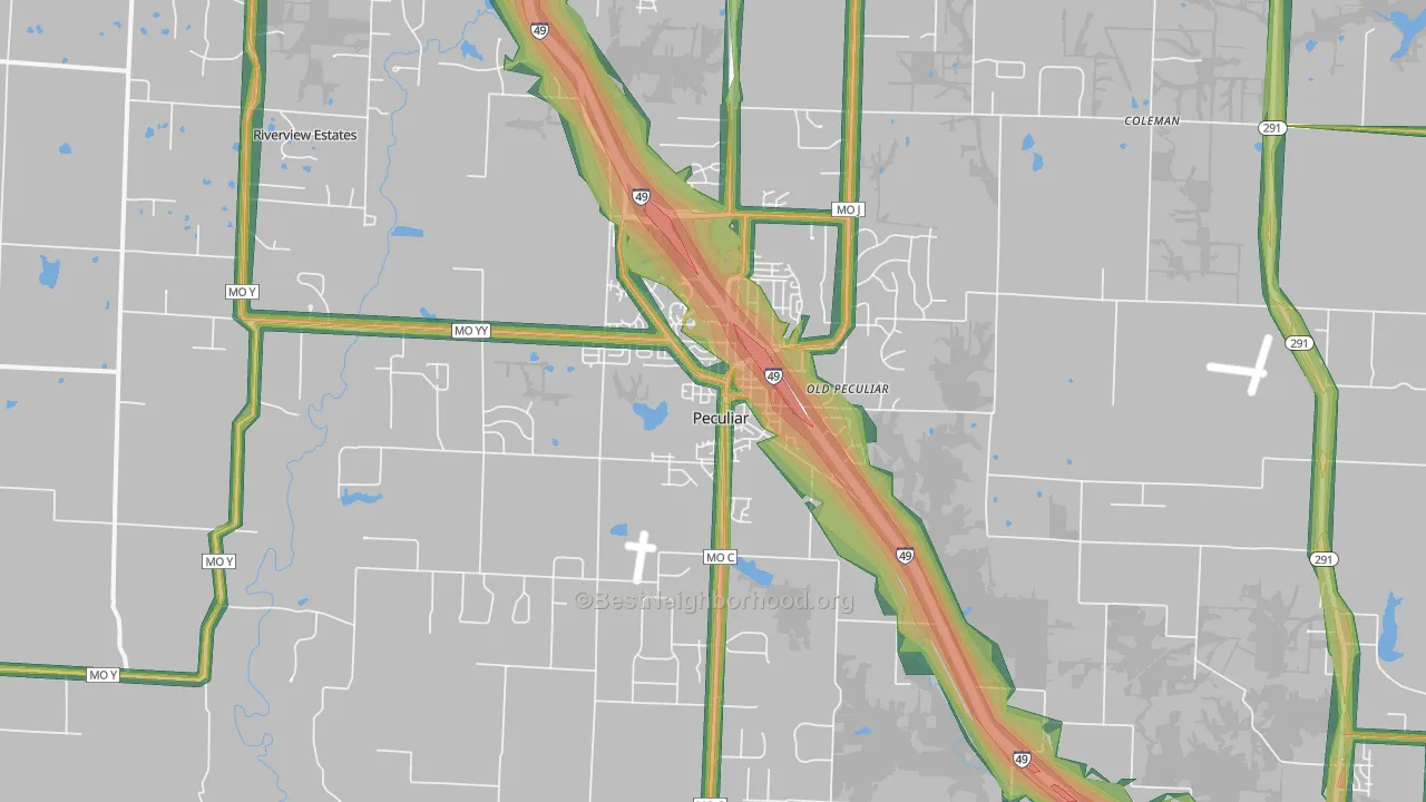 64078, MO Map of Noise Levels in 64078