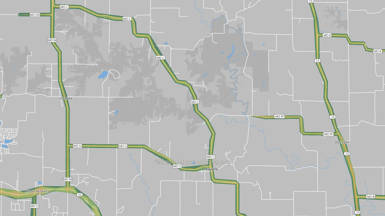 64084, MO Map of Noise Levels in 64084