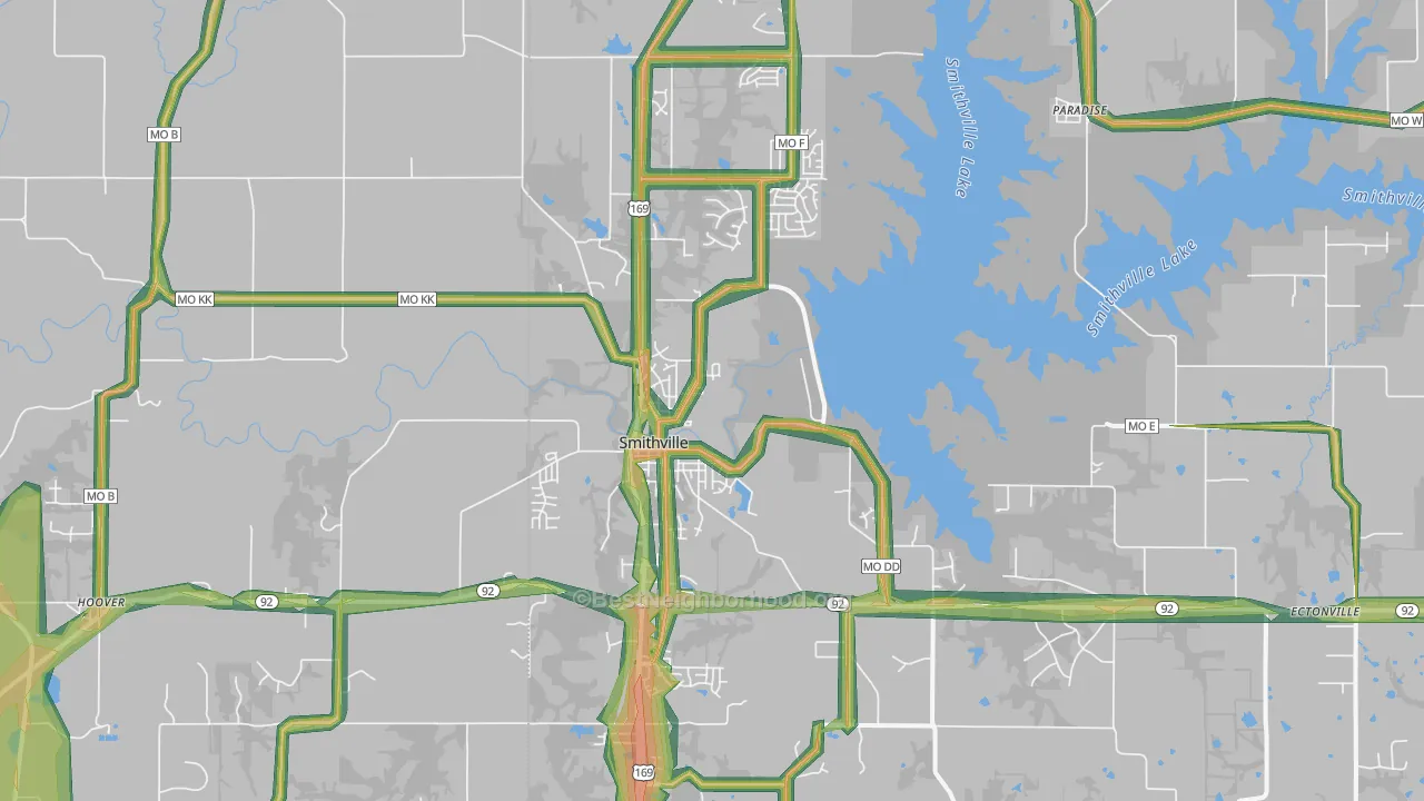 64089, MO Map of Noise Levels in 64089