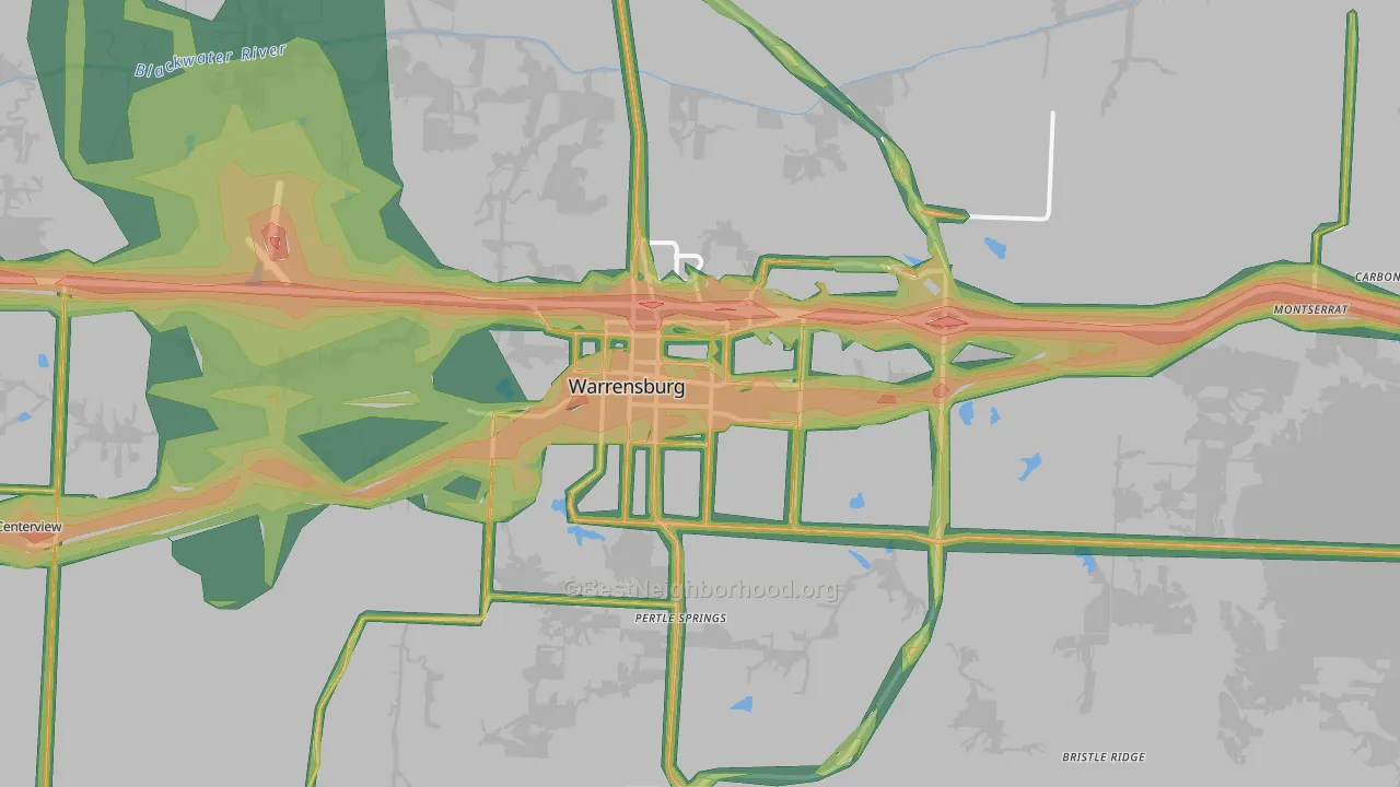 64093, MO Map of Noise Levels in 64093