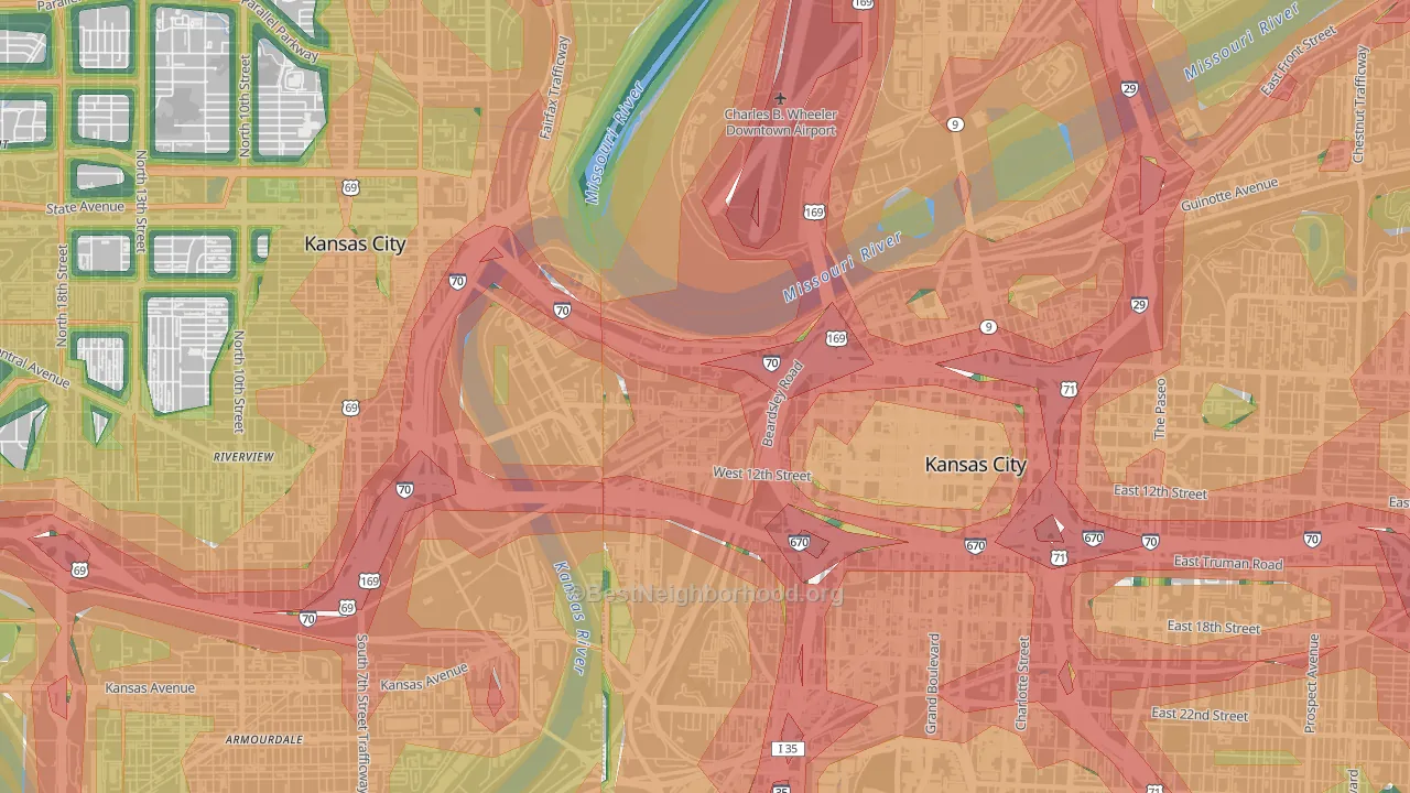 64101, MO Map of Noise Levels in 64101