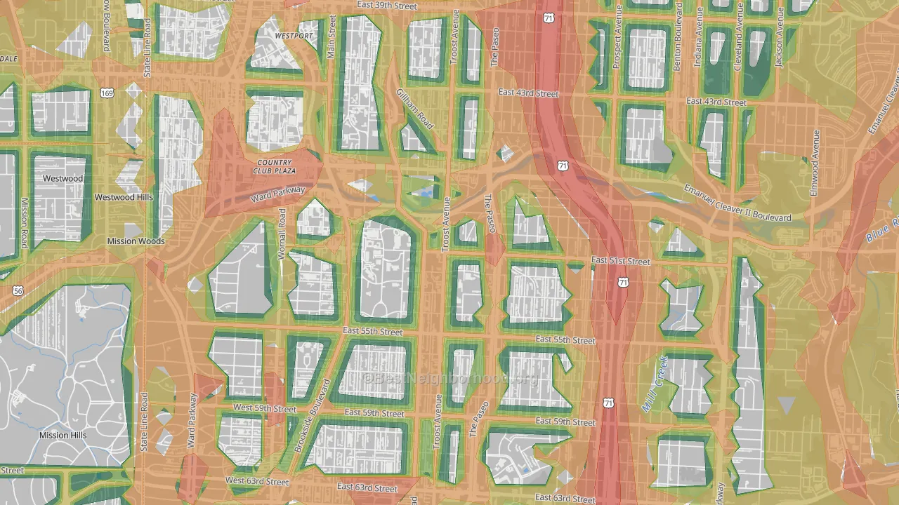 64110, MO Map of Noise Levels in 64110