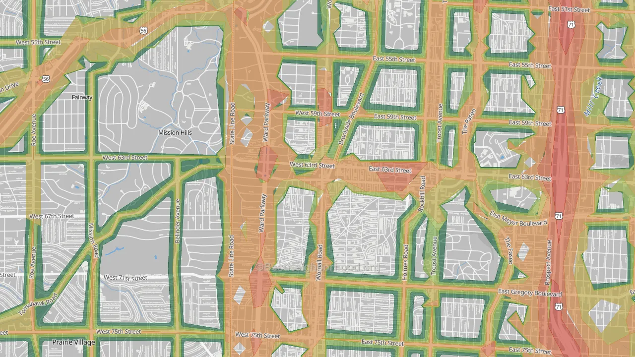 64113, MO Map of Noise Levels in 64113