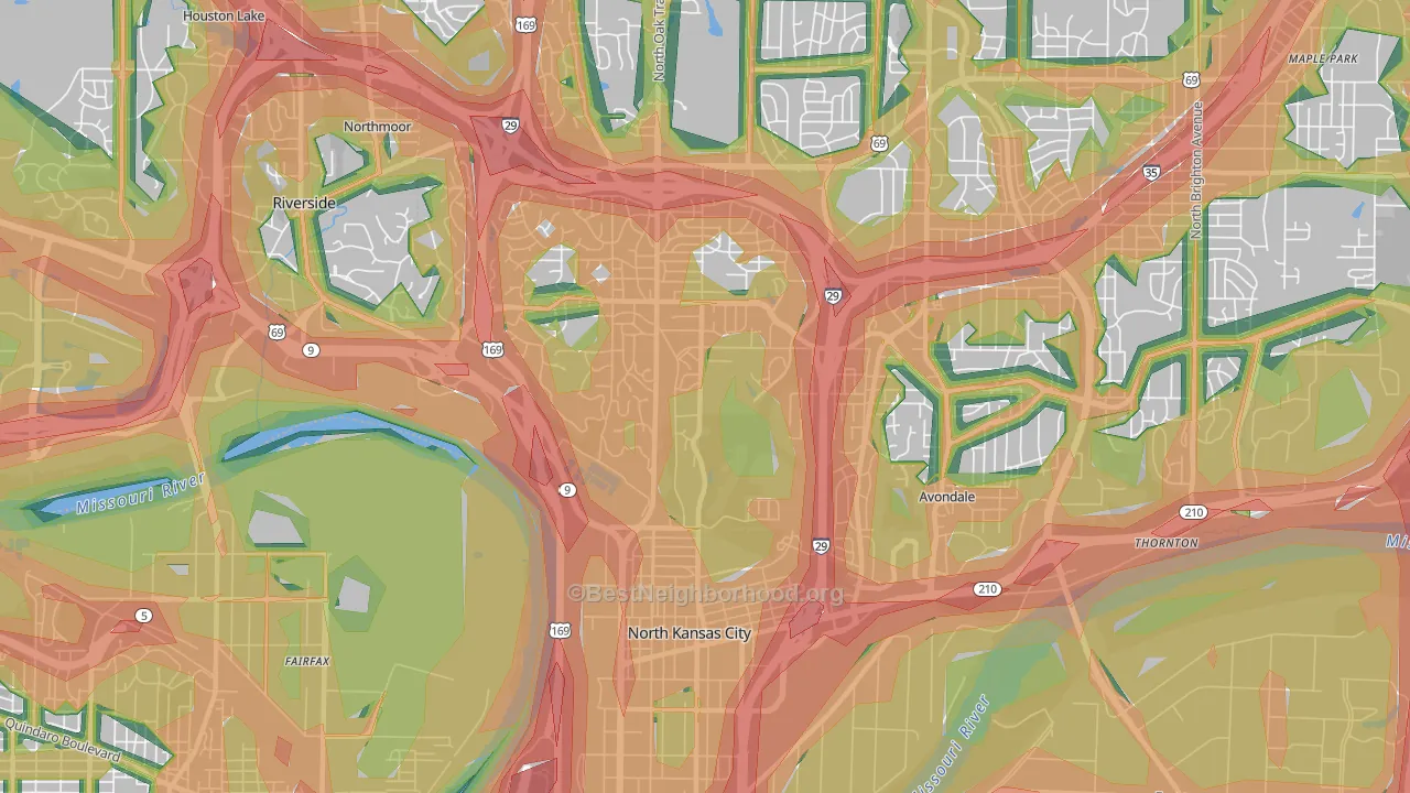 64116, MO Map of Noise Levels in 64116