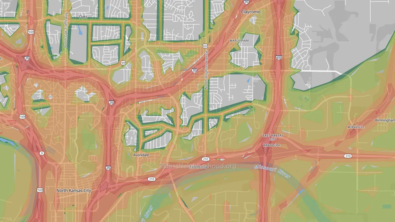 64117, MO Map of Noise Levels in 64117