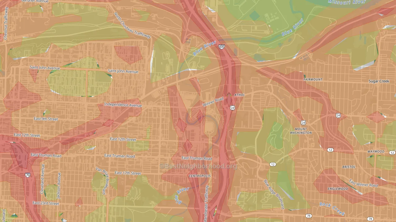 64125, MO Map of Noise Levels in 64125