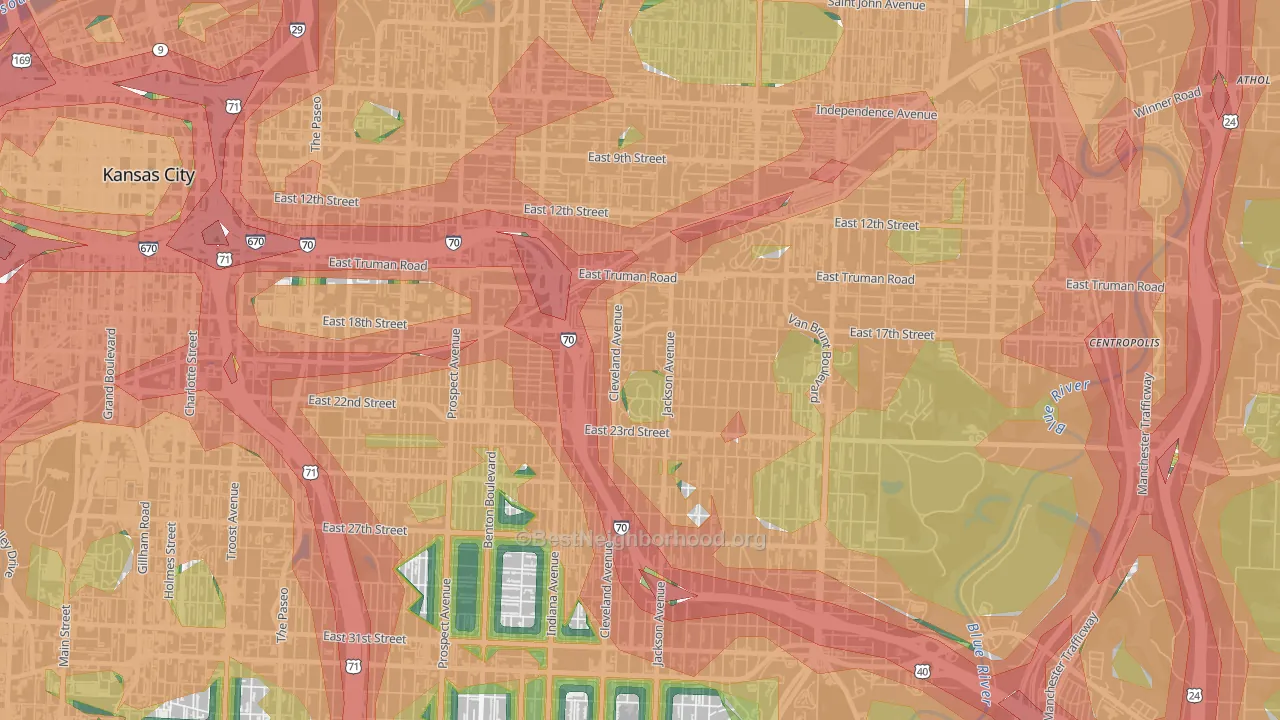 64127, MO Map of Noise Levels in 64127