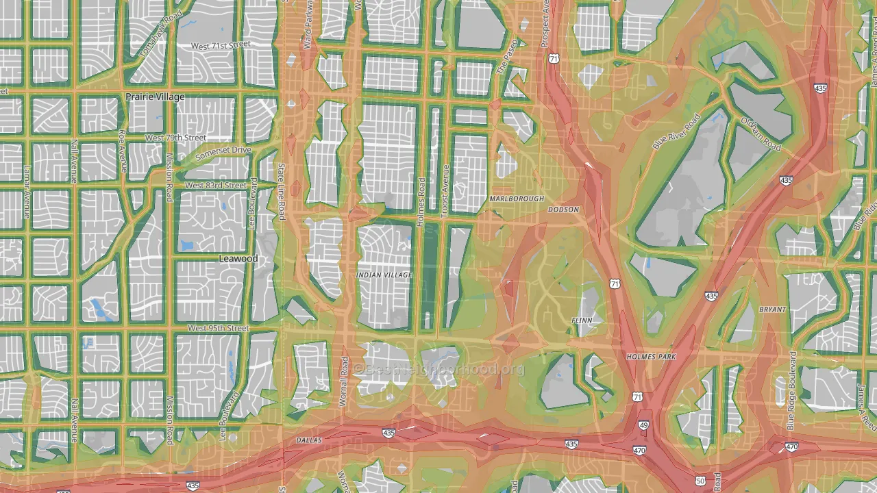 64131, MO Map of Noise Levels in 64131