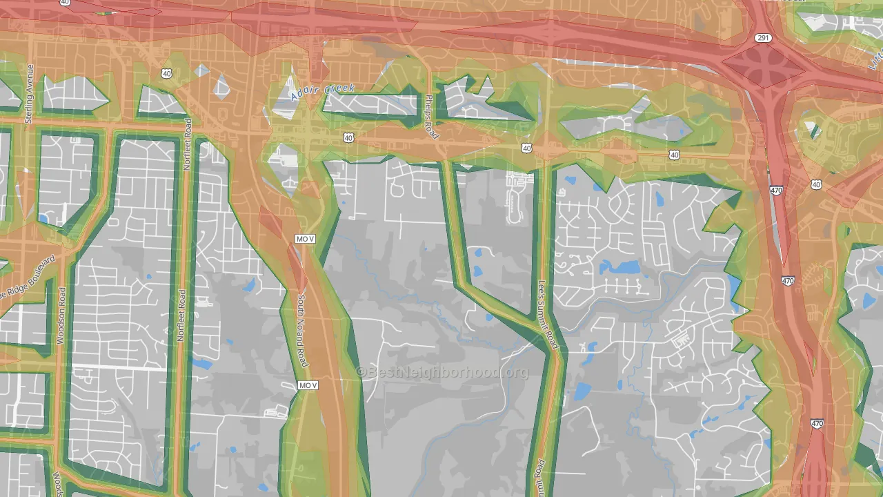64136, MO Map of Noise Levels in 64136