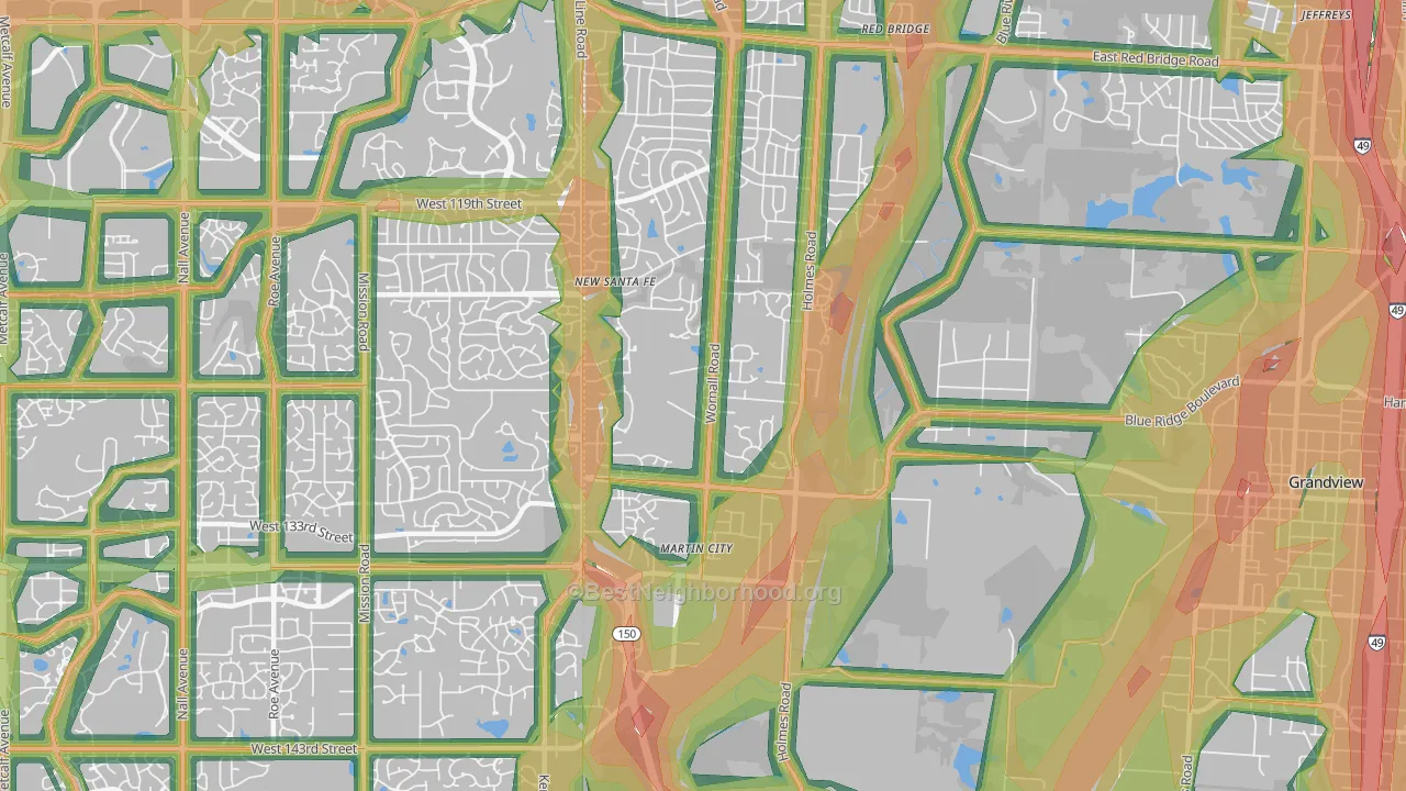 64145, MO Map of Noise Levels in 64145