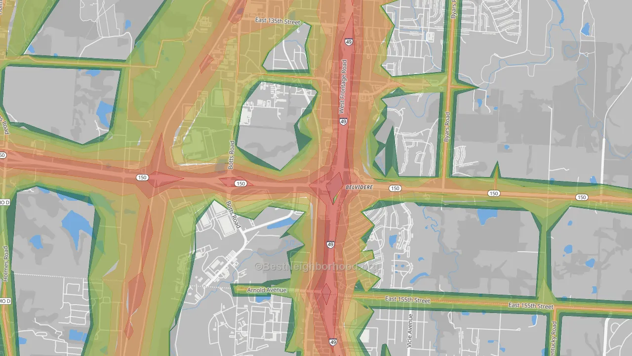 64147, MO Map of Noise Levels in 64147
