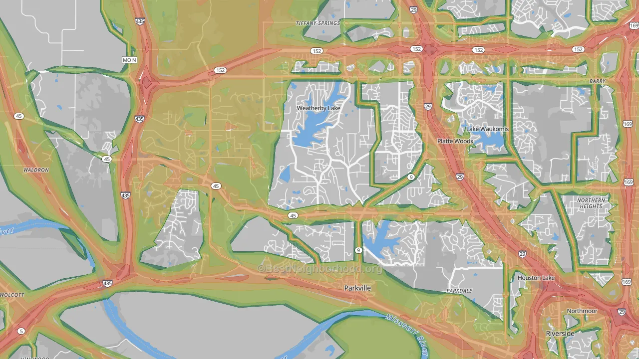 64152, MO Map of Noise Levels in 64152