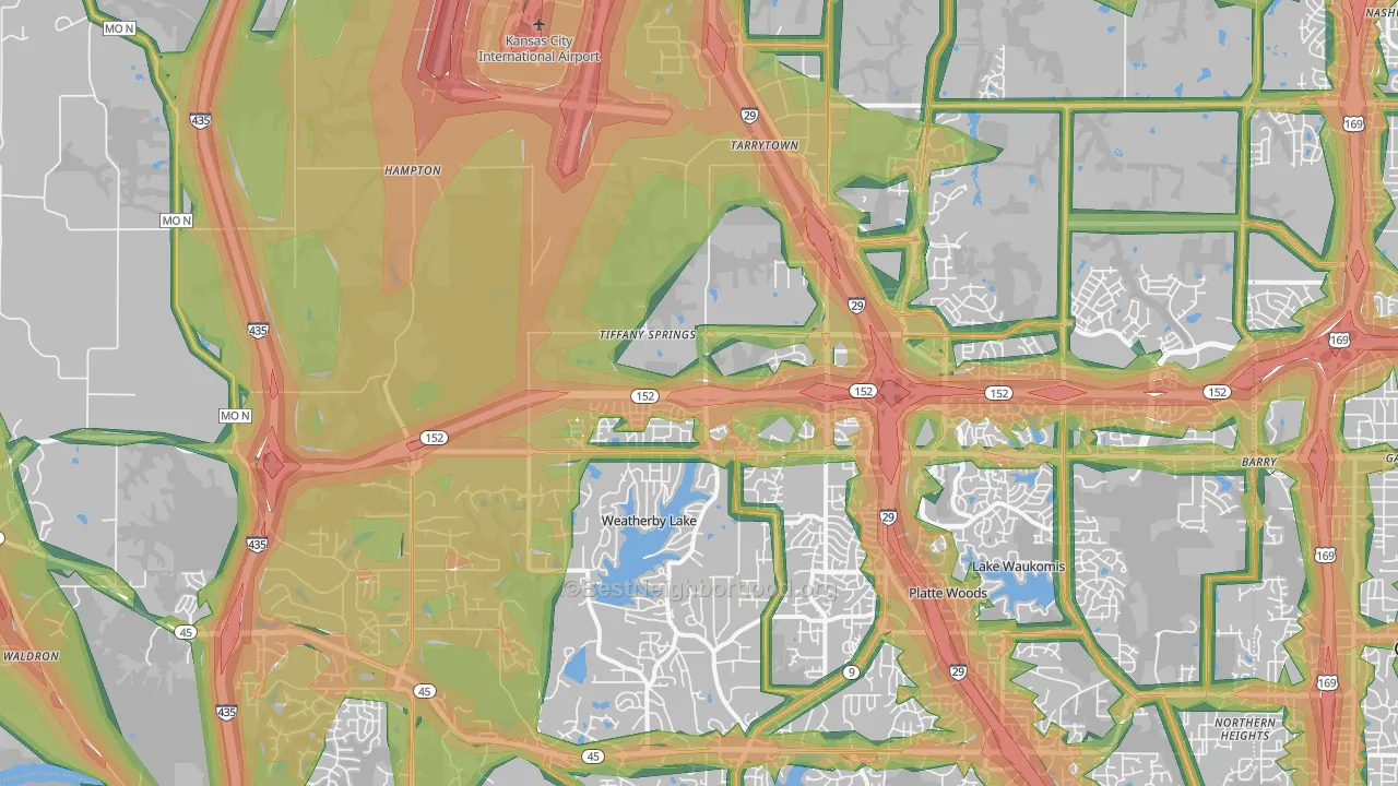 64153, MO Map of Noise Levels in 64153