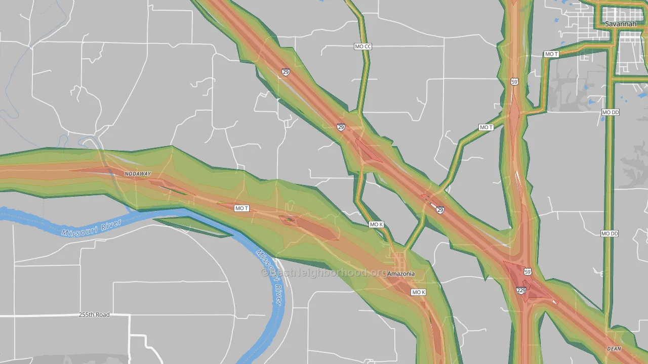 64421, MO Map of Noise Levels in 64421