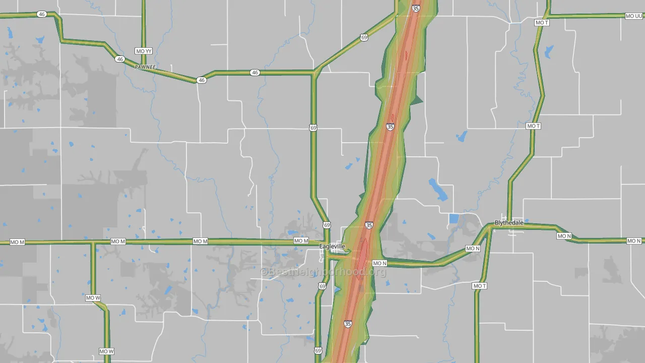 64442, MO Map of Noise Levels in 64442