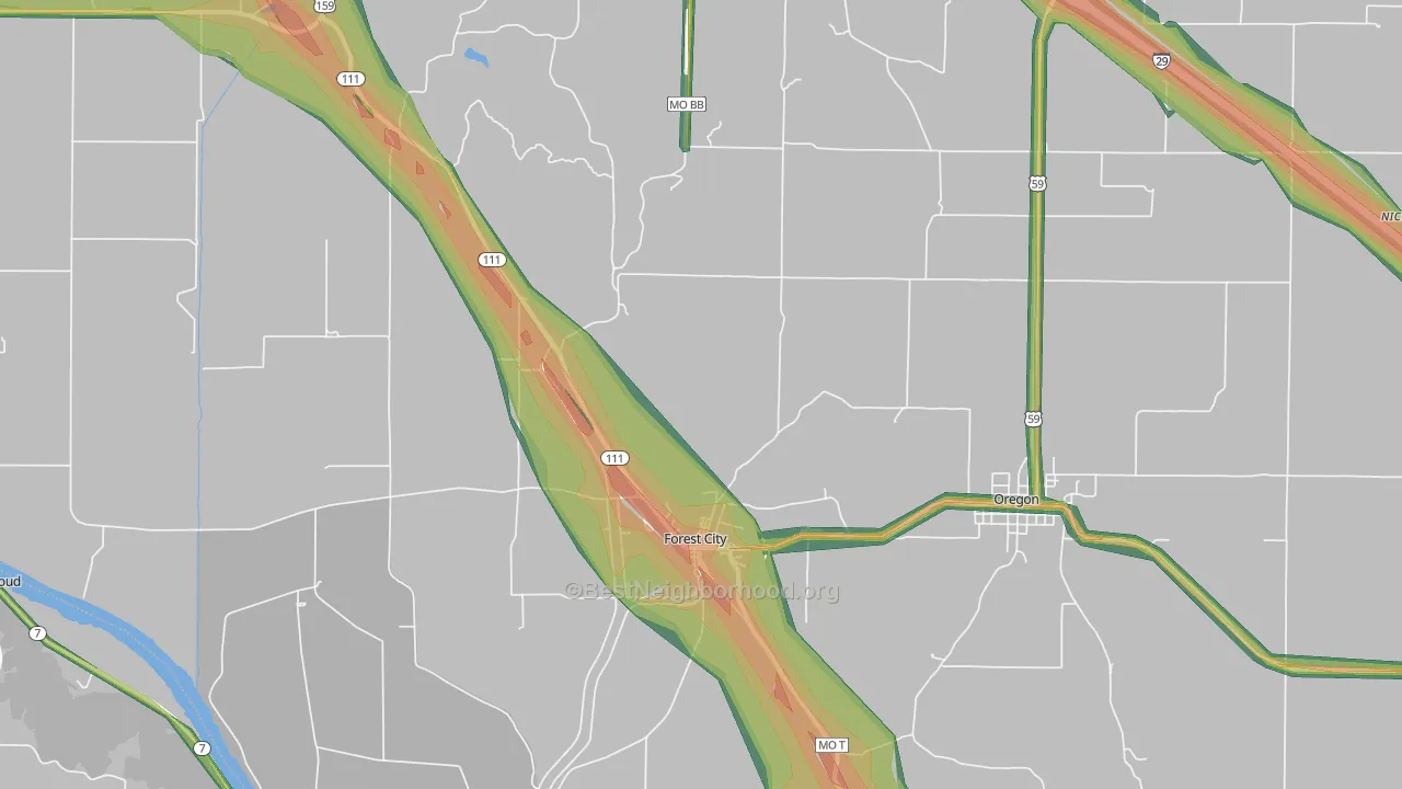 64451, MO Map of Noise Levels in 64451