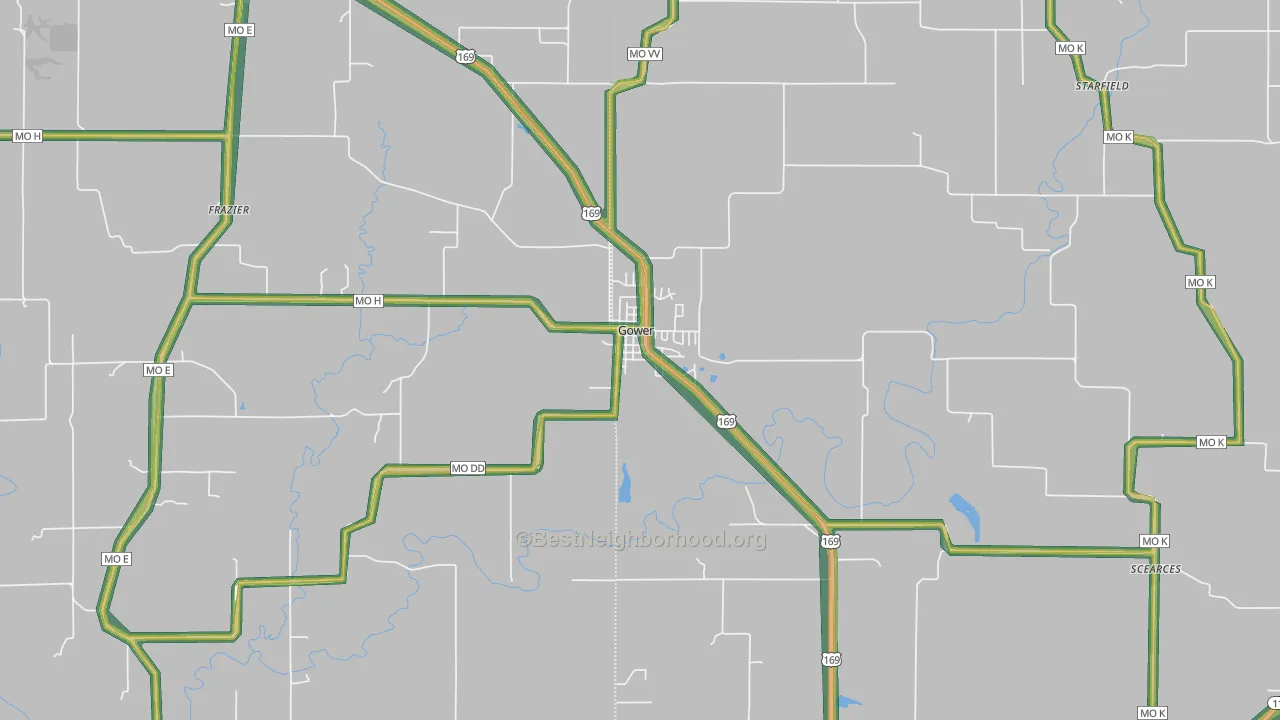64454, MO Map of Noise Levels in 64454