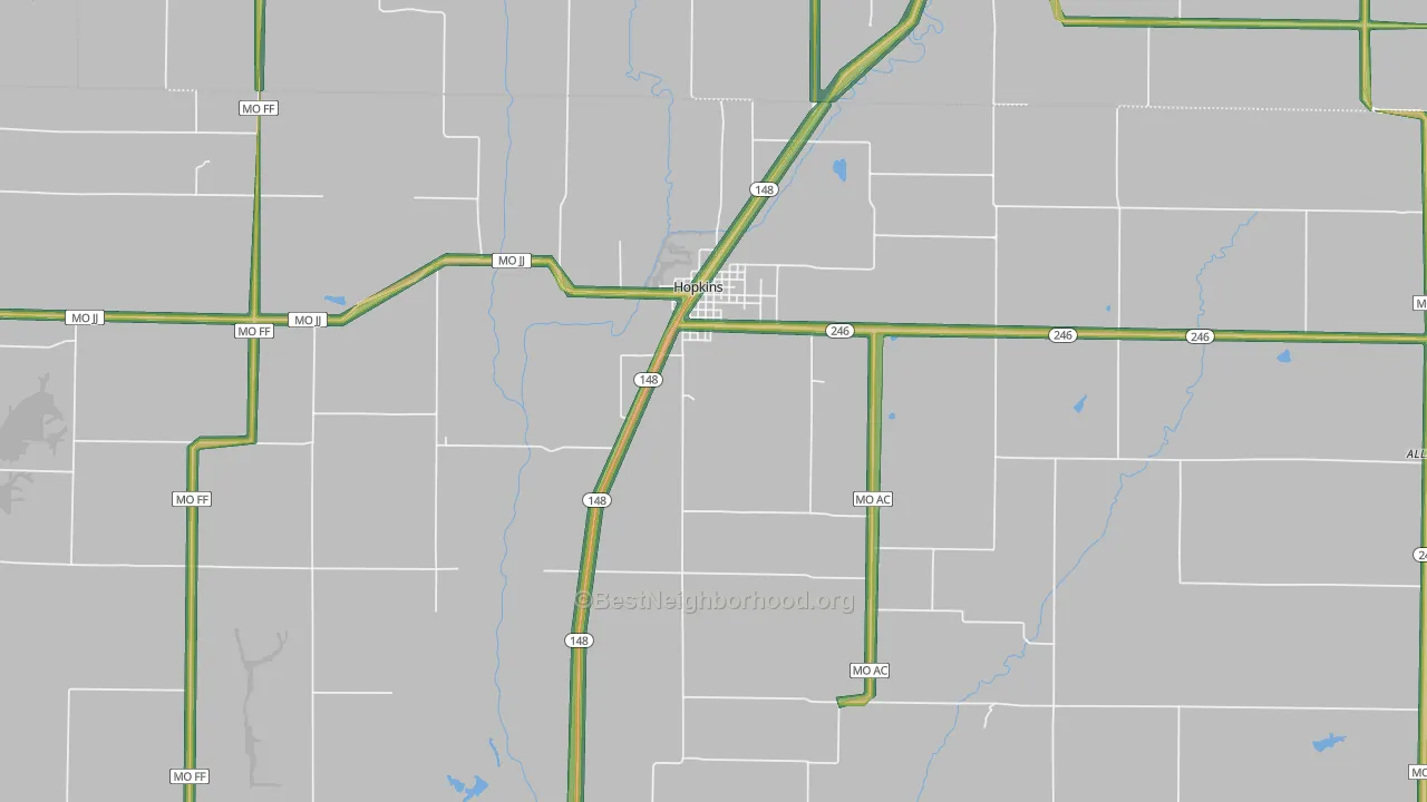 64461, MO Map of Noise Levels in 64461