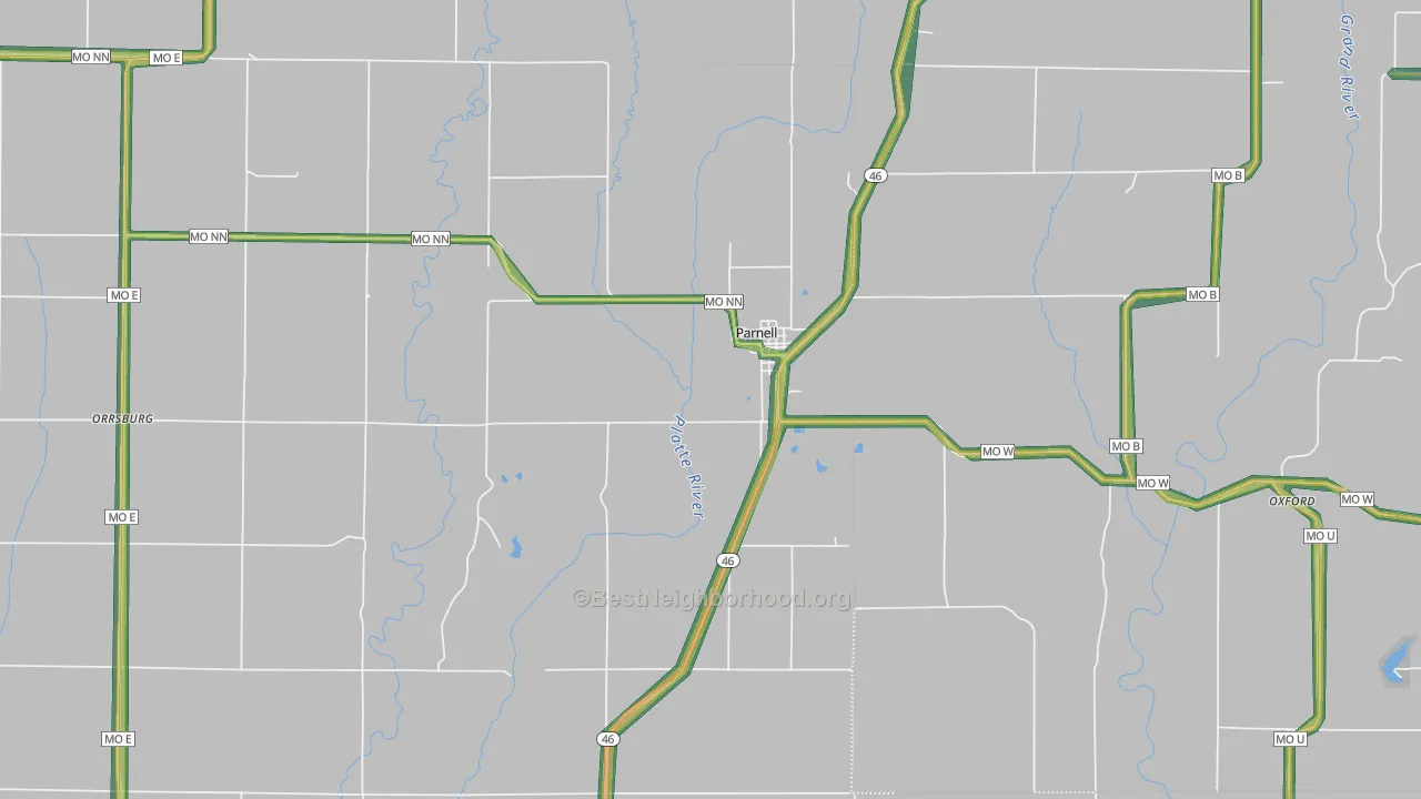 64475, MO Map of Noise Levels in 64475