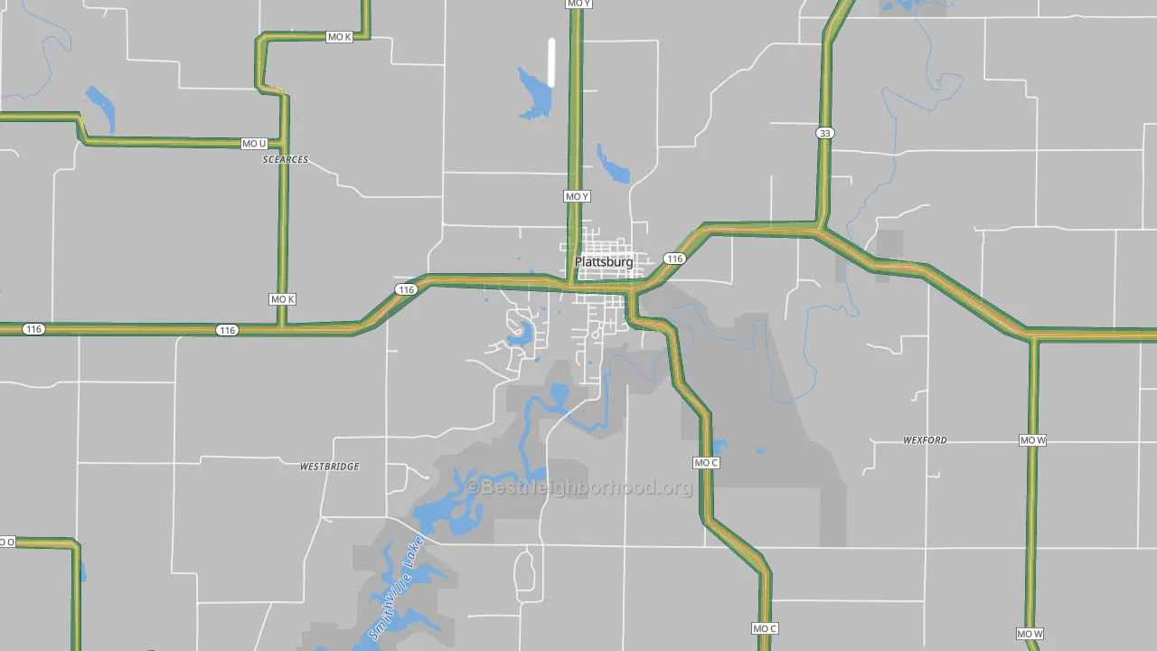 64477, MO Map of Noise Levels in 64477