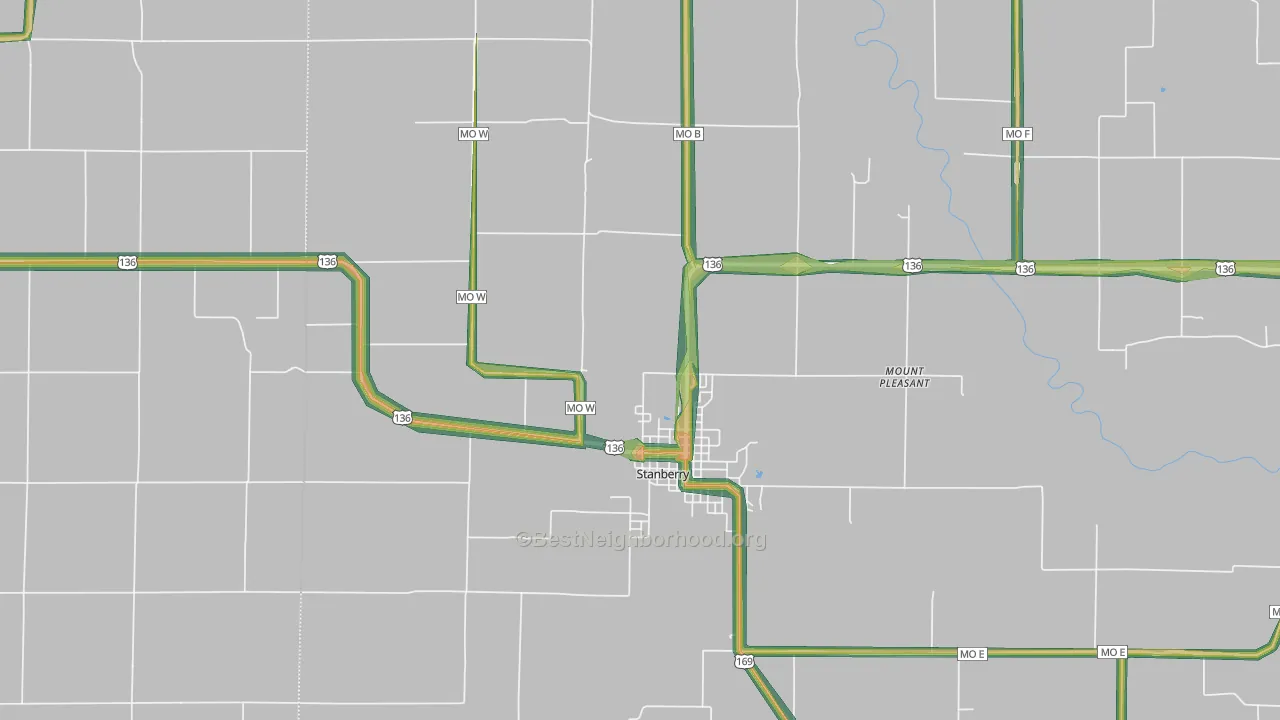 64489, MO Map of Noise Levels in 64489
