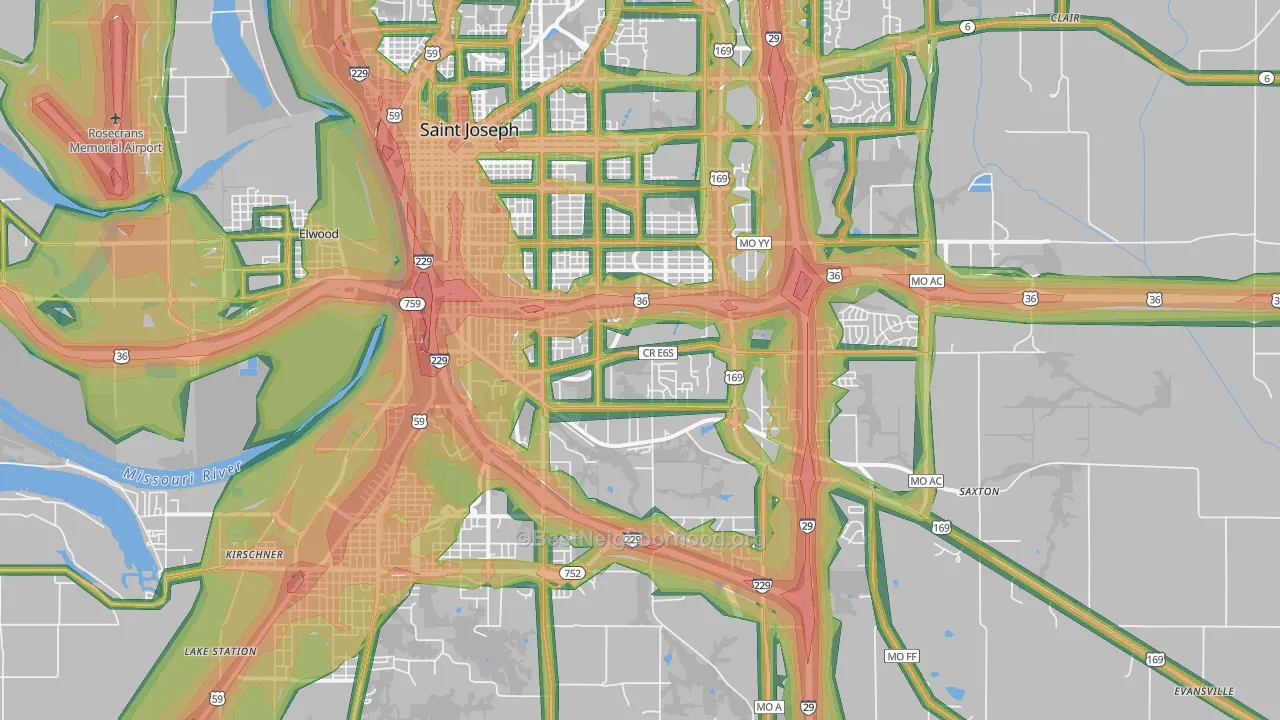 64503, MO Map of Noise Levels in 64503