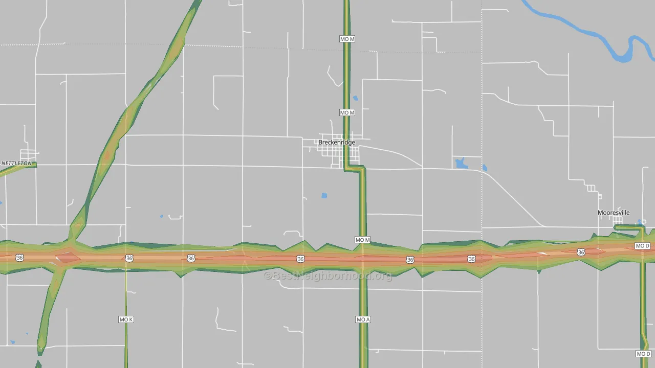 64625, MO Map of Noise Levels in 64625