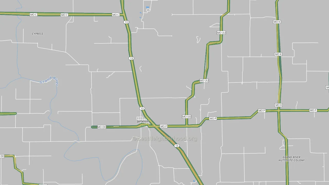 64647, MO Map of Noise Levels in 64647