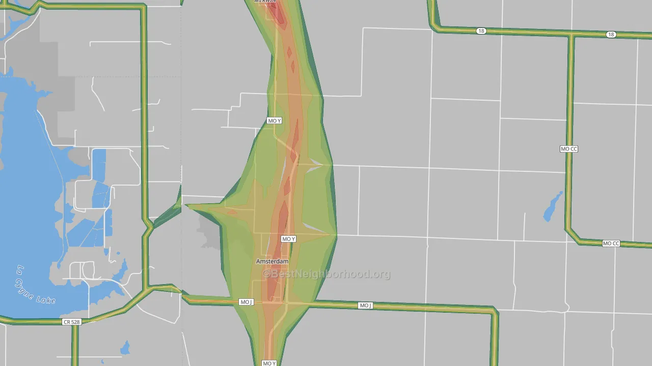 64723, MO Map of Noise Levels in 64723