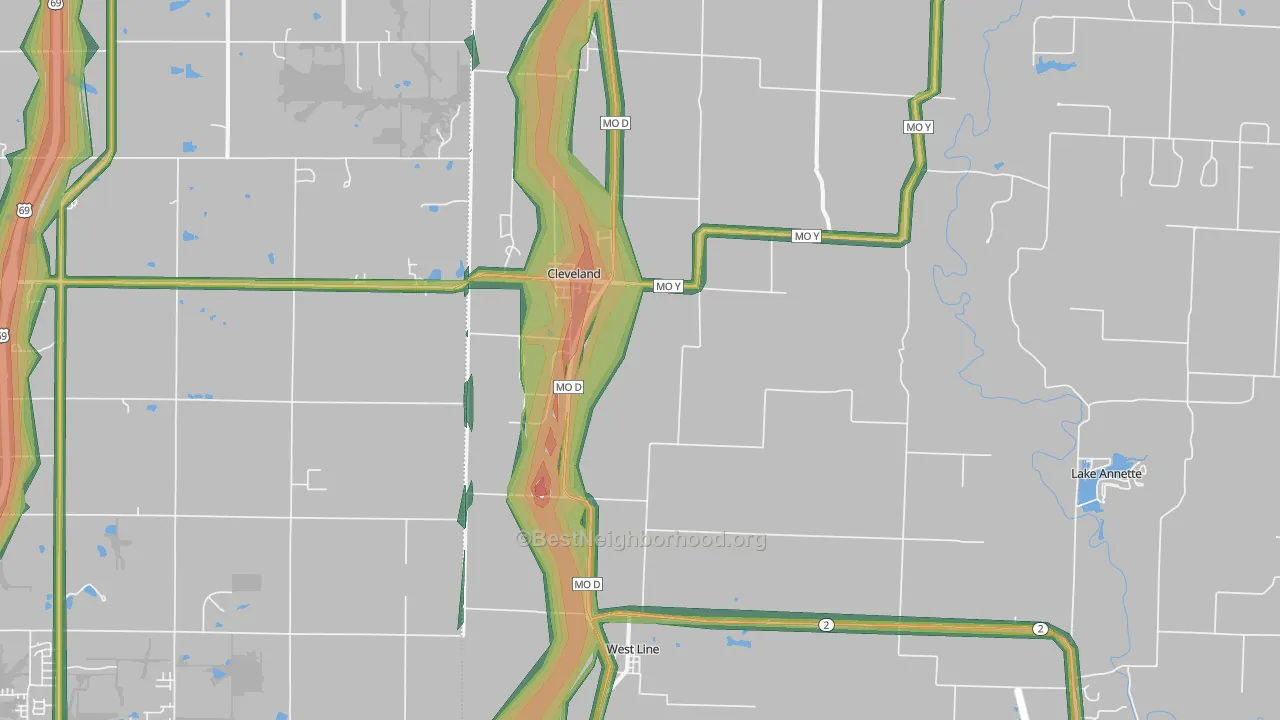 64734, MO Map of Noise Levels in 64734