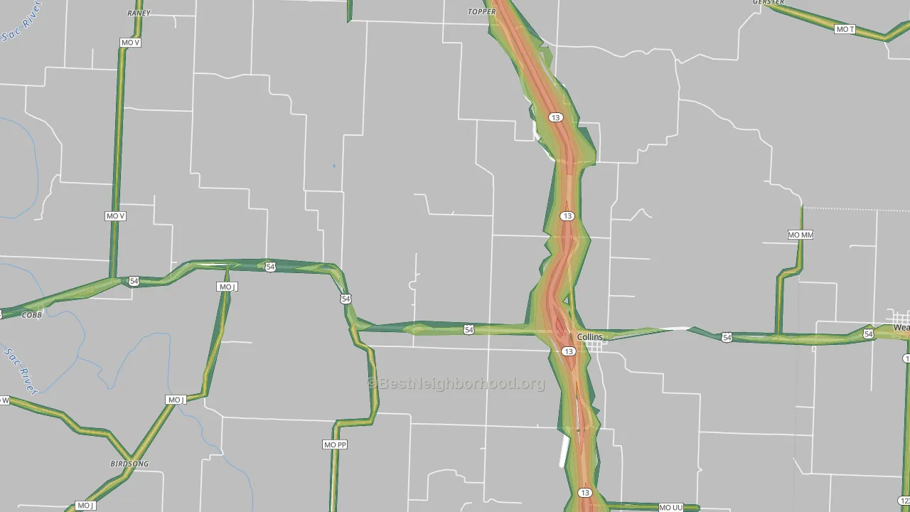 64738, MO Map of Noise Levels in 64738