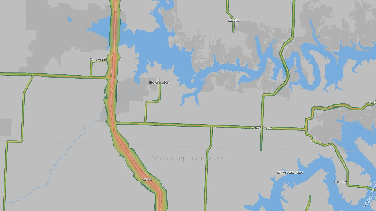 64740, MO Map of Noise Levels in 64740