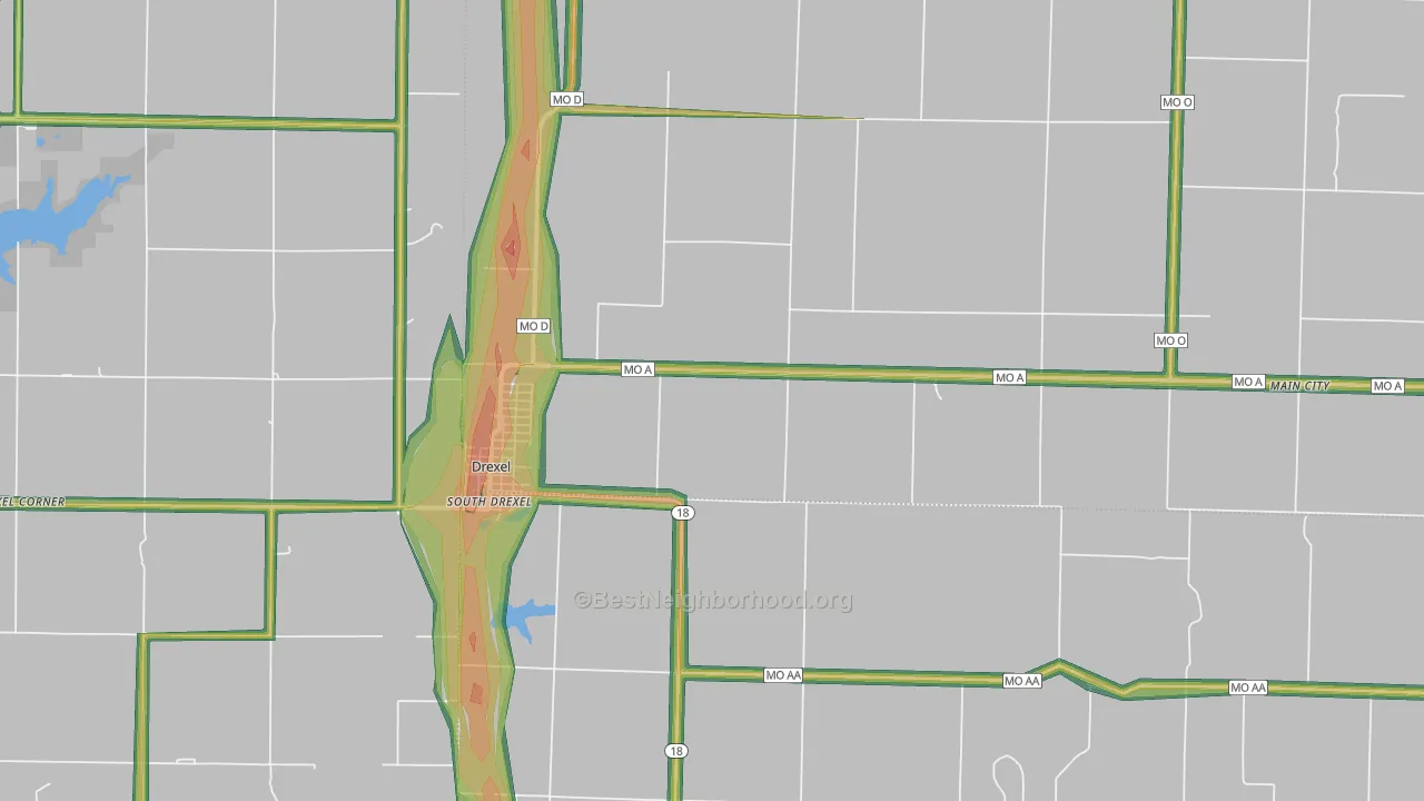 64742, MO Map of Noise Levels in 64742