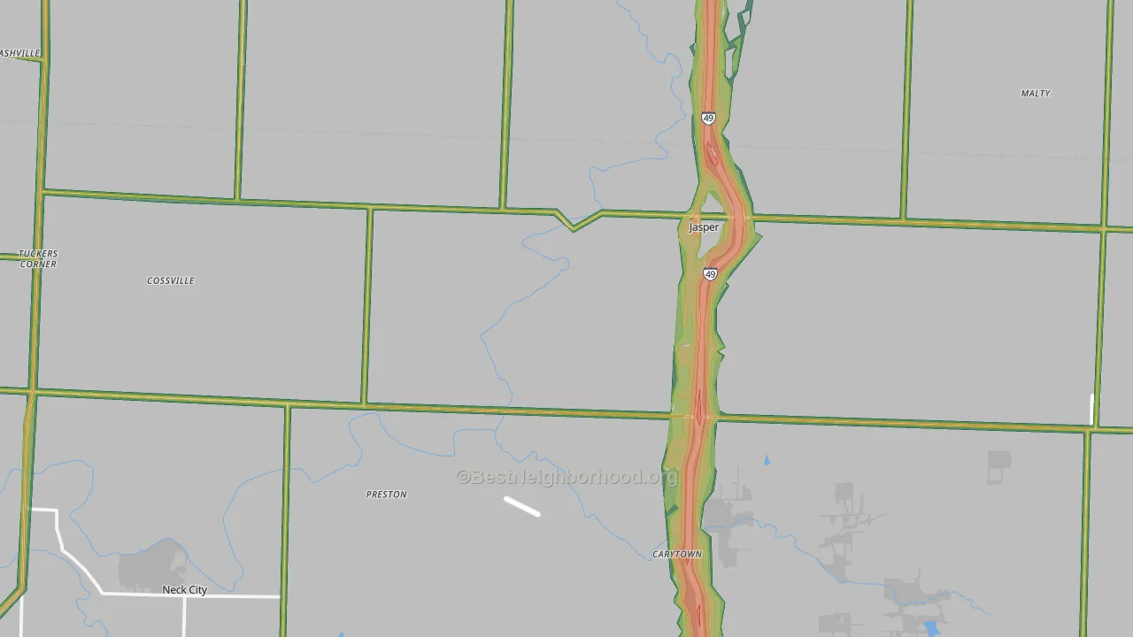 64755, MO Map of Noise Levels in 64755